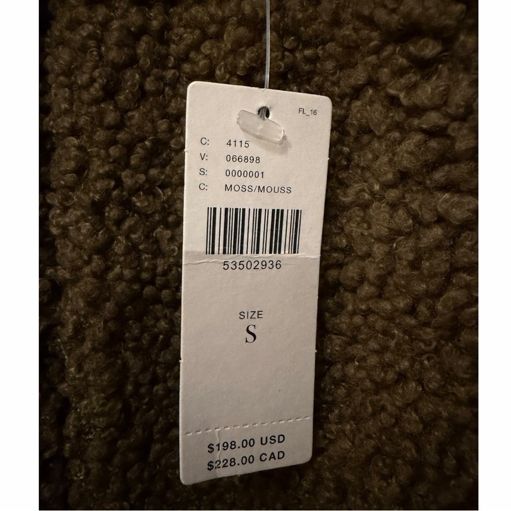 Anthropologie NWT Olive Sherpa Lined Utility Jacket Coat Small - Picture 10 of 14